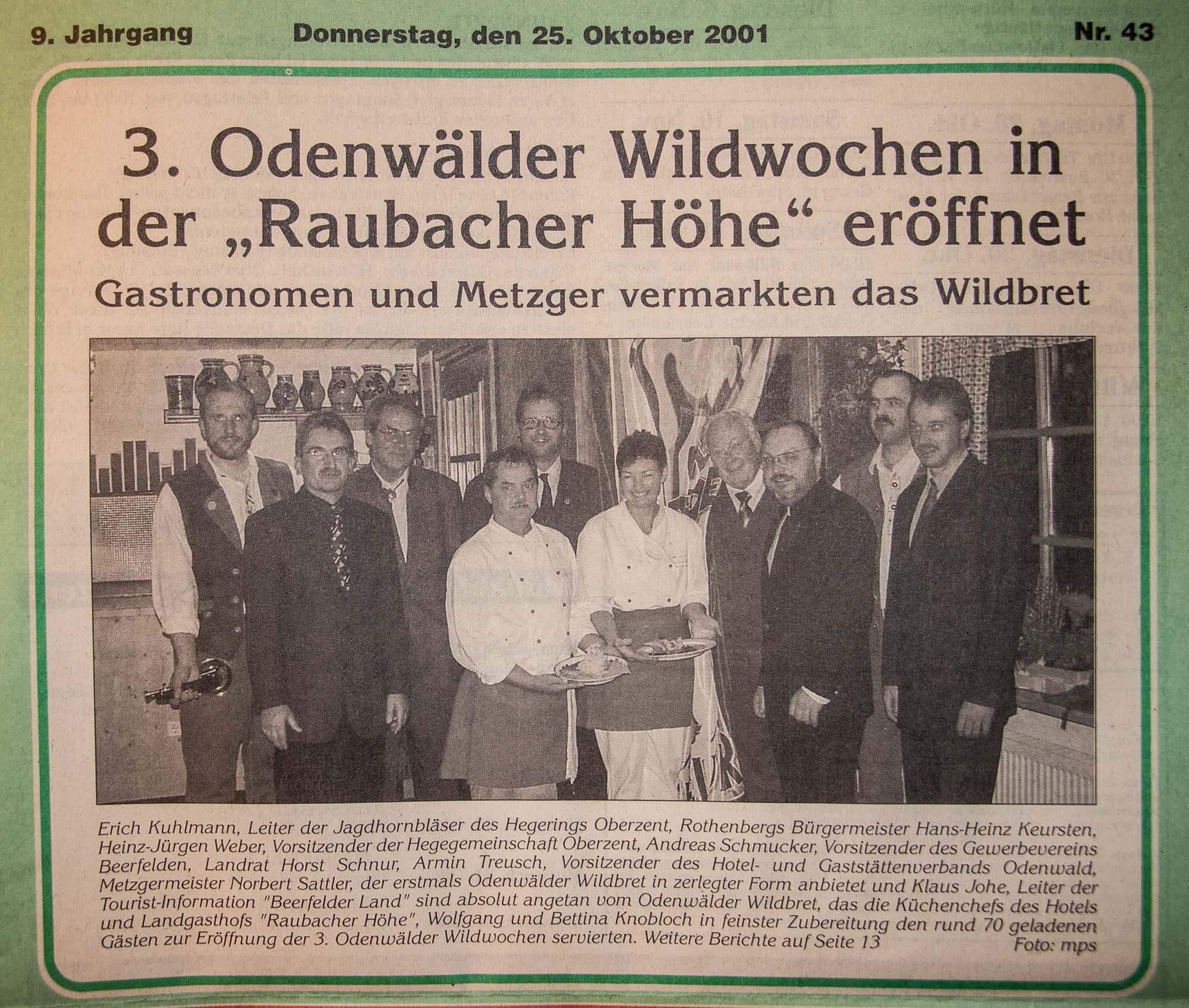 Erste Teilnahme an den Odenwälder Wildwochen